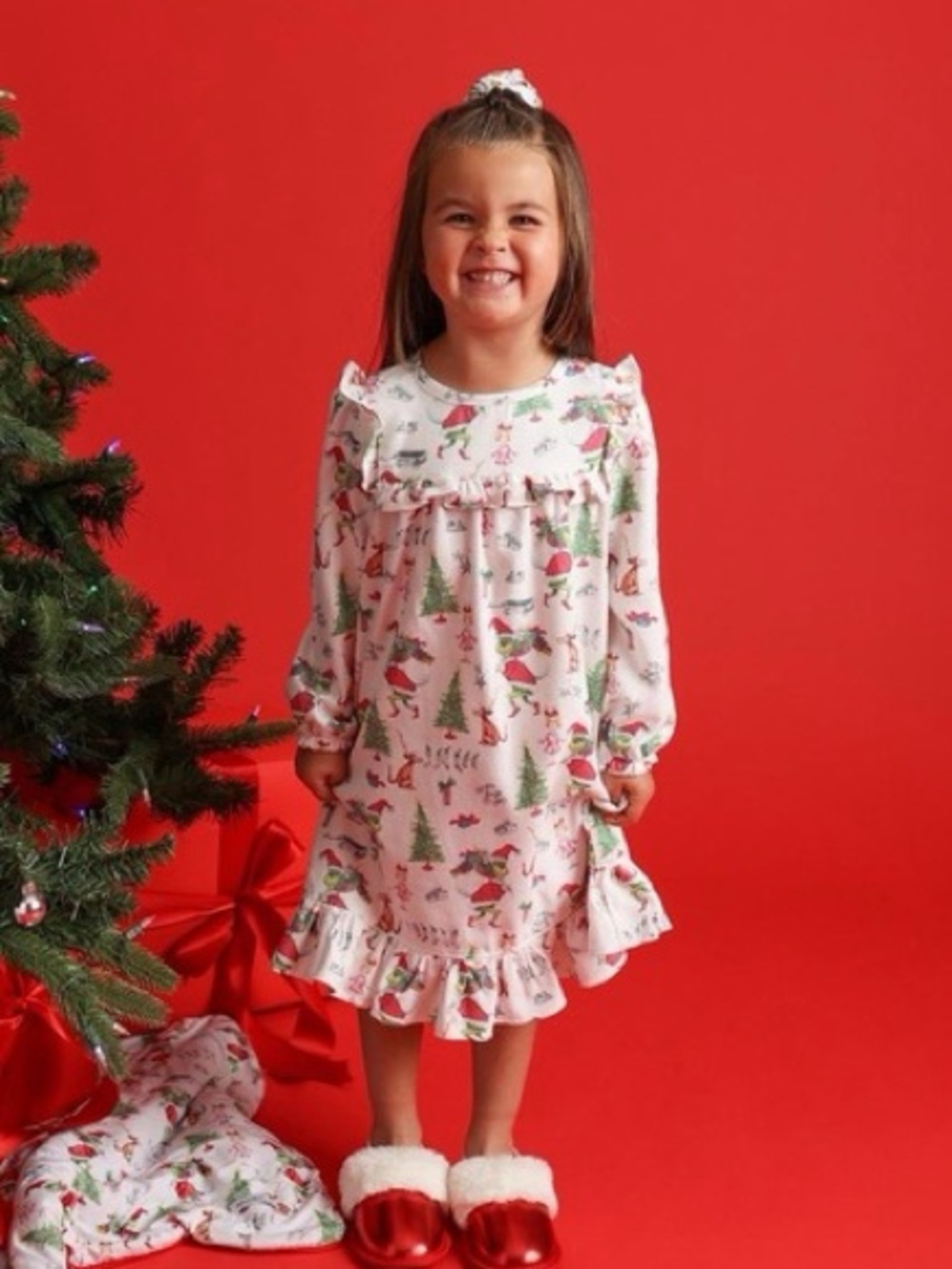 Grinch Posh Peanut Flannelette Girls 2T NWT